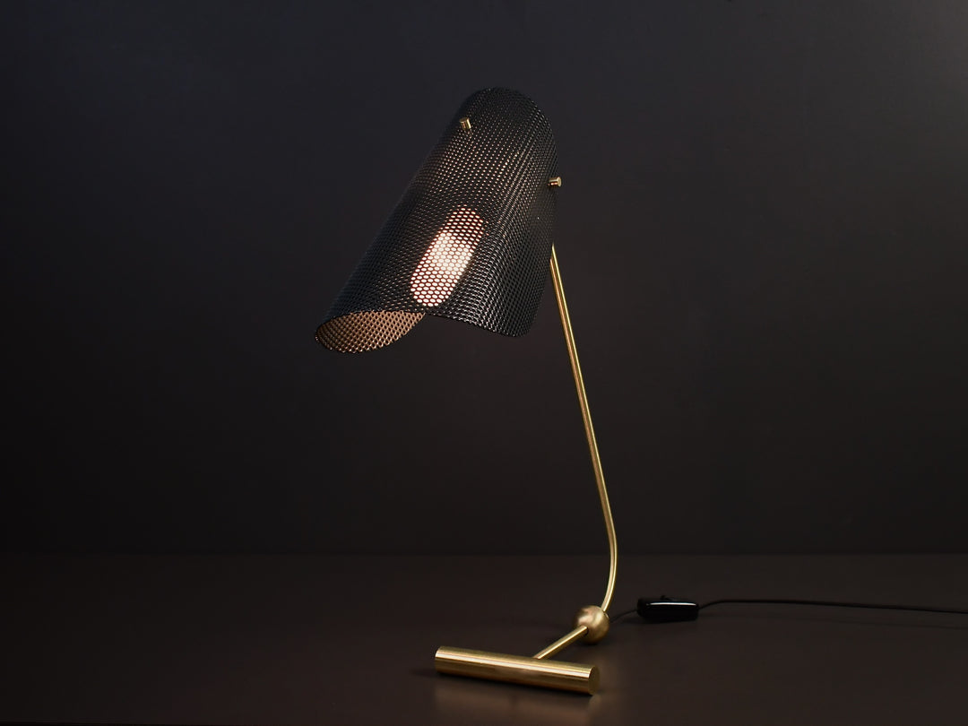 Tulle Table Lamp (Natural Brass, Black)