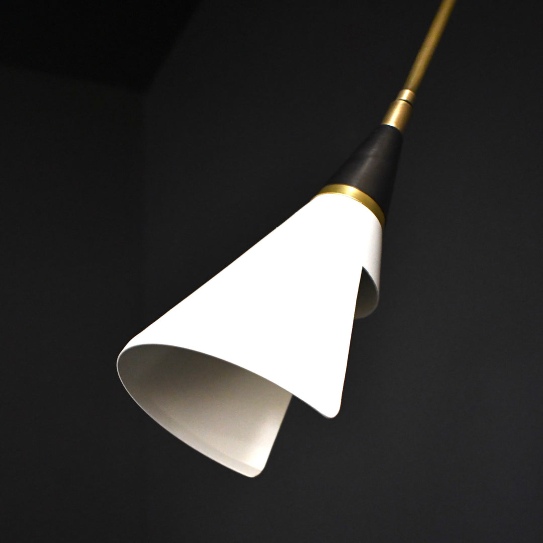 Magari Wall Lamp (Perfect White, Dark Bronze Enamel, Natural Brass)