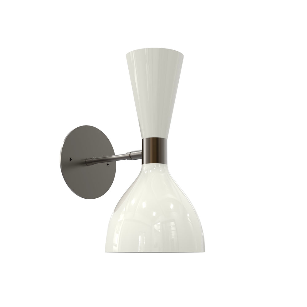 Ludo Wall Sconce (Stark White, Dark Bronze Enamel)