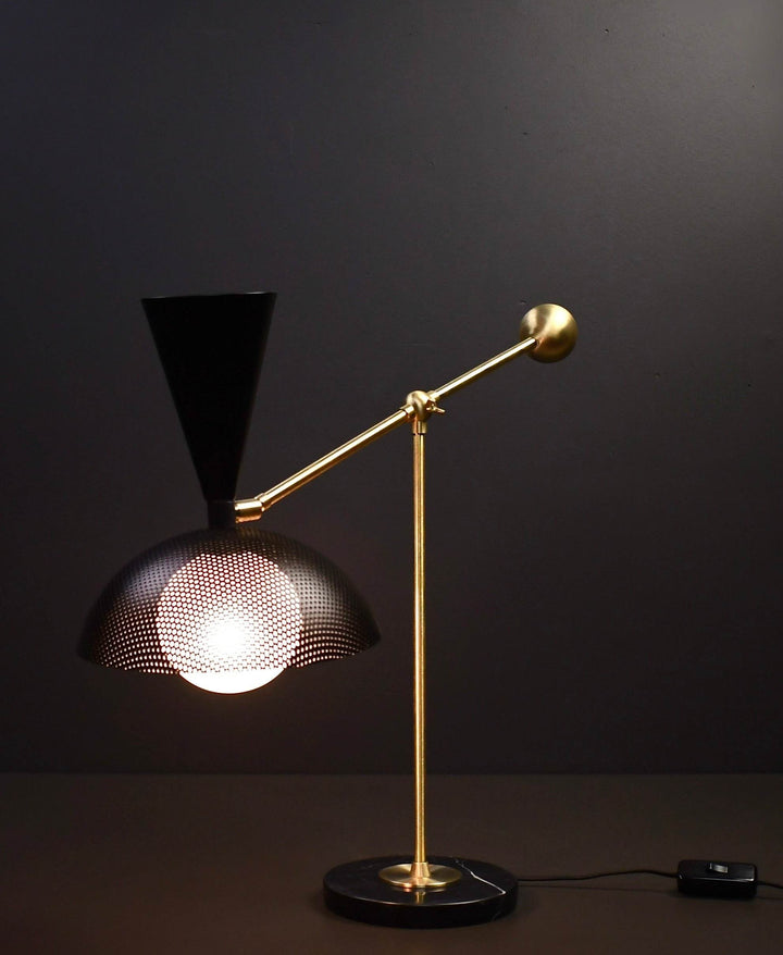 Molto Table Lamp (Black, Natural Brass, Marquina Black Marble)