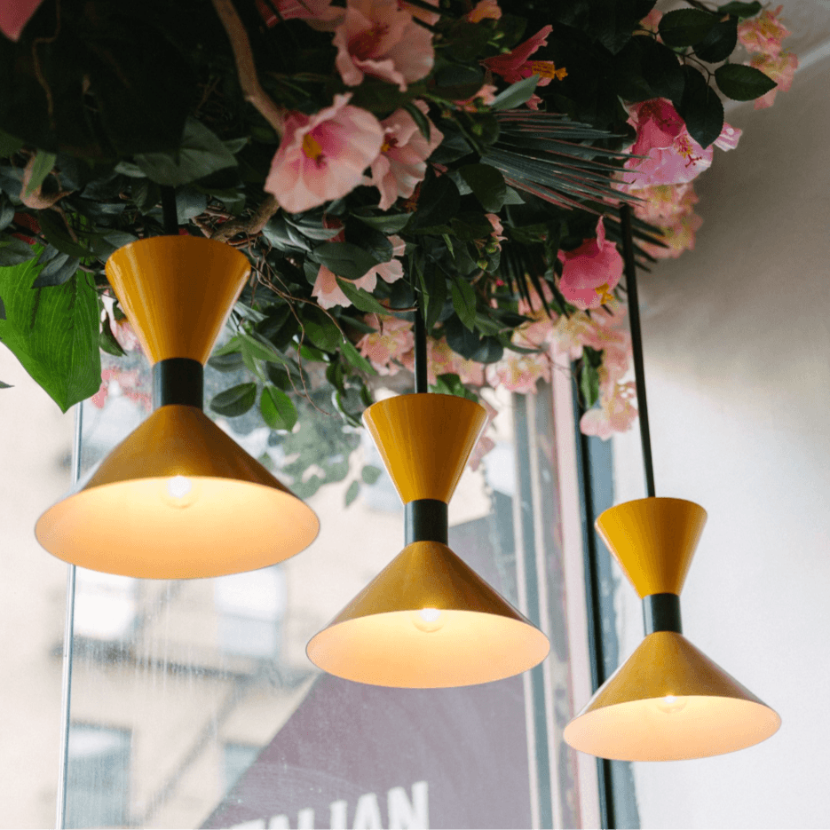 Monarch Pendant (Oil Rubbed Bronze/Marigold) — Interior by The Brownstone Boys for Hibiscus Brew